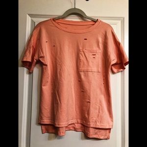 Pink Distressed Pocket-Tee NEVER WORN